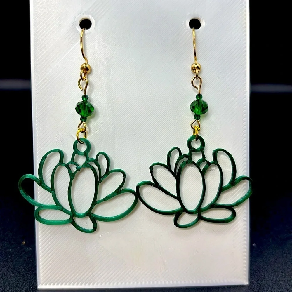 Handmade‎ Green Succulent Earrings